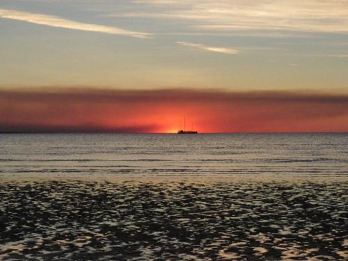 Sunset hinter Rauchschleier